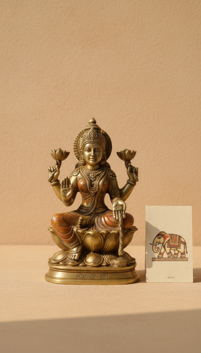 Traditional Brass Lakshmi Altar Statue